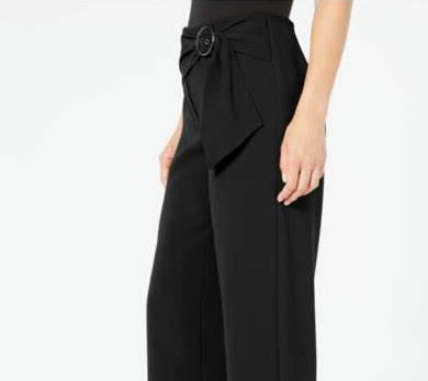 Alfani Women's Belted Wear To Work Pants Black Size 16W