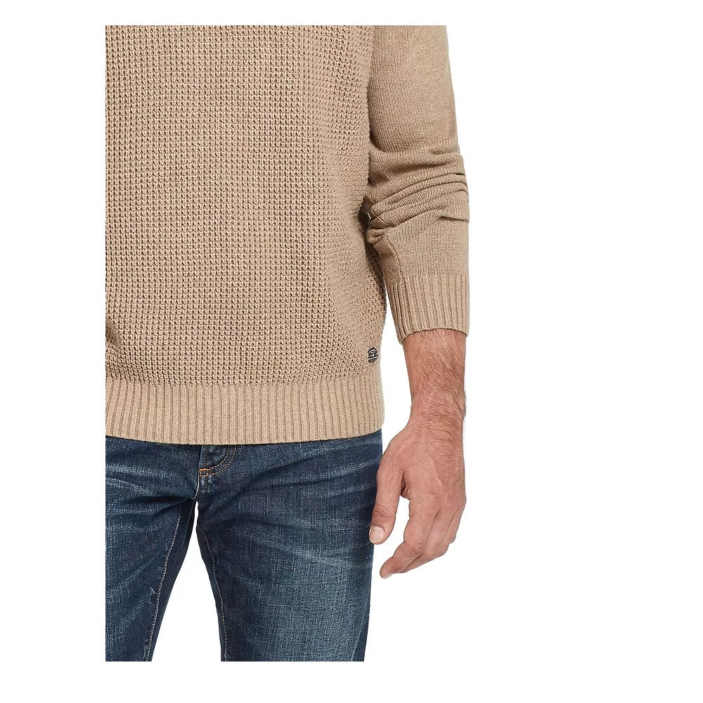 Weatherproof Vintage Men's Waffle Texture Quarter Zip Sweater Brown Size Medium