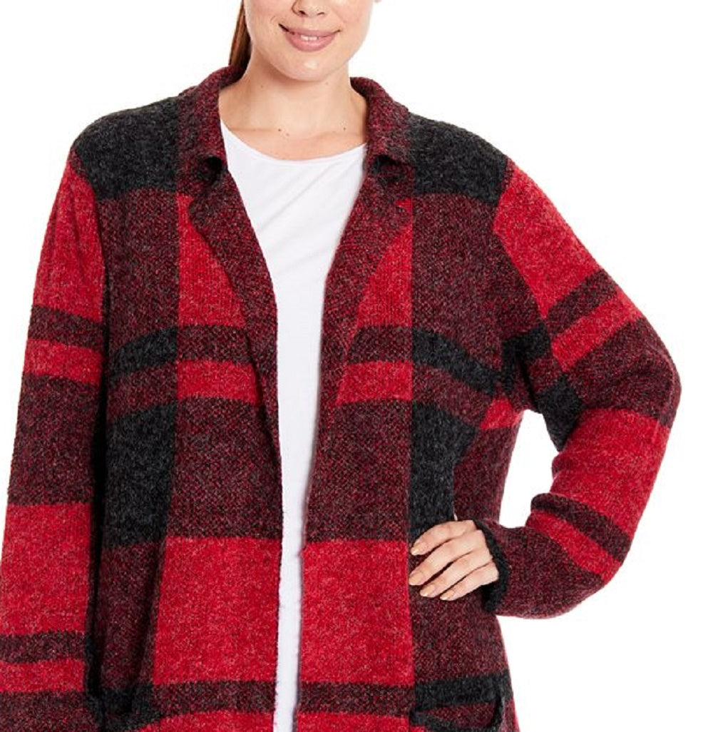 Joseph Women's Plaid Coat Red Size 1X