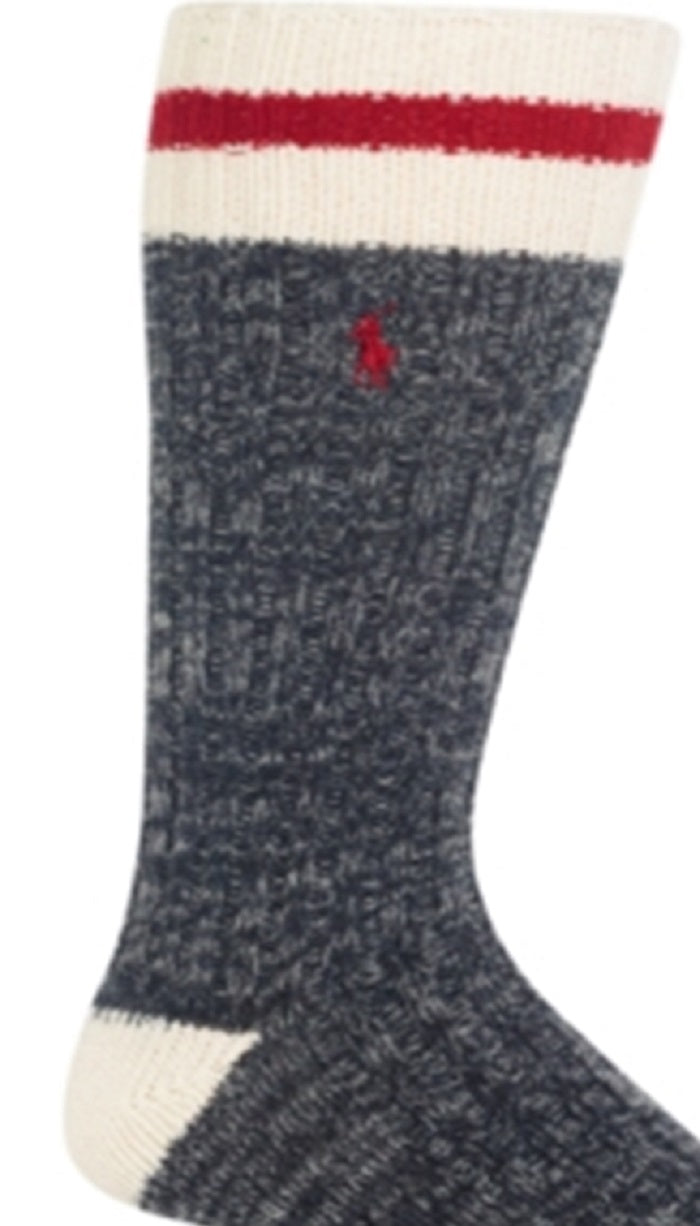 Polo Ralph Lauren Men's Big & Tall Monkey Boot Socks White Size 2X1