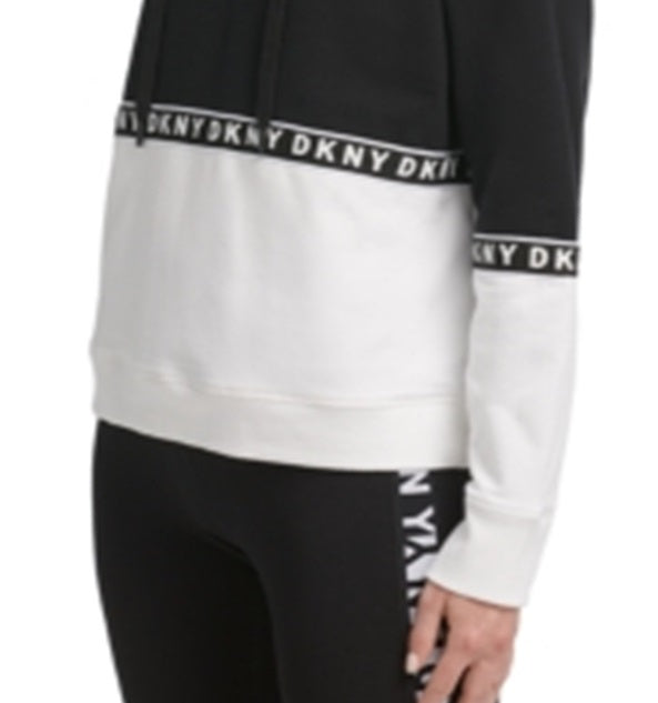 DKNY Women's Sport Colorblocked Hoodie Black Size M