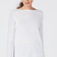 Karen Scott Women's Curved Hem Tunic Sweater White Size Petite Small