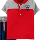 Carter's Infant Boy's Henley Tee & Jogger Set Red Size Newborn