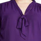 Ralph Lauren Women's Plus Tie Neck Georgette Top Purple Size 2XL