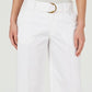 Charter Club Women's Wide Leg Belted Pants White Size 6