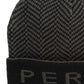 Perry Ellis Men's Herringbone Jacquard Beanie Black Size Regular