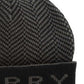 Perry Ellis Men's Herringbone Jacquard Beanie Black Size Regular