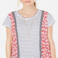 Style & Co Women's Printed Short Sleeve Top Red Size X-Large