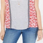 Style & Co Women's Printed Short Sleeve Top Red Size X-Large