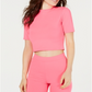 Guess Women's Running Fitness Crop Top Pink Size Medium