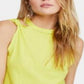 Free People Women's Sleeveless Crew Neck Top Yellow Size X-Small