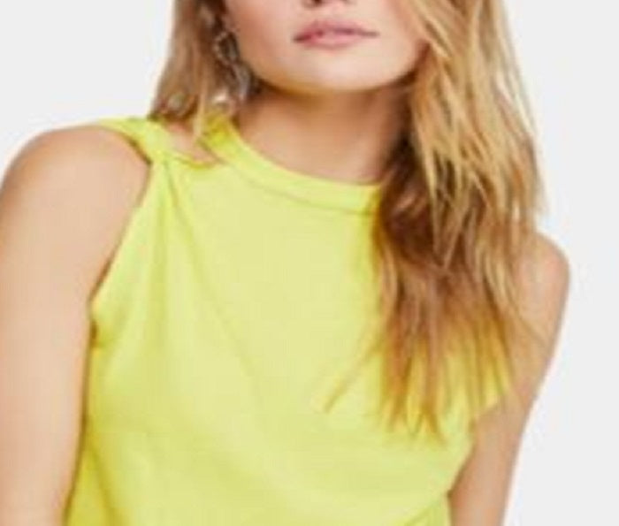 Free People Women's Sleeveless Crew Neck Top Yellow Size X-Small