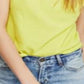 Free People Women's Sleeveless Crew Neck Top Yellow Size X-Small