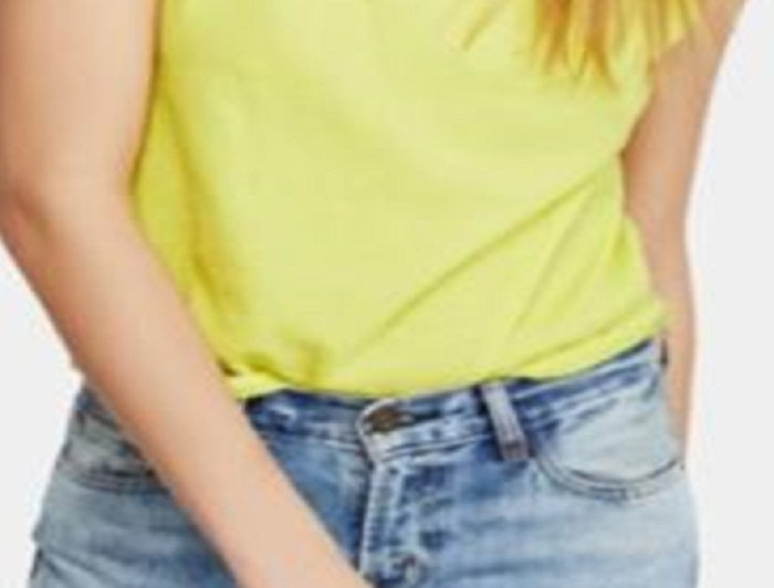 Free People Women's Sleeveless Crew Neck Top Yellow Size X-Small