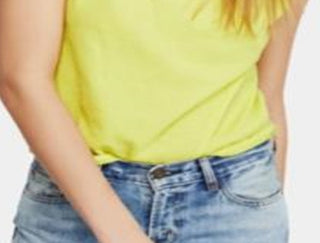 Free People Women's Sleeveless Crew Neck Top Yellow Size X-Small
