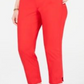 Jm Collection Women's Petite Tummy-Control Ankle Pants Red Size Petite Large