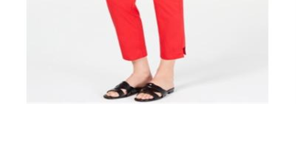Jm Collection Women's Petite Tummy-Control Ankle Pants Red Size Petite Large