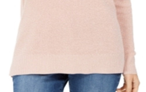 Charter Club Women's Lurex V Neck Sweater Pink Size X-Small