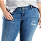 Levi's Women's Plus 711 Denim Destroyed Skinny Jeans Blue Size 22W