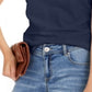 INC International Concepts Women's Slim Fit Cotton Crewneck Top Blue Size X-Large