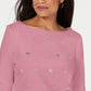 Karen Scott Women's Petite Grommet Cotton 3/4-Sleeve Top Pink Size PXS