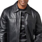 Perry Ellis Men's Lambskin Leather Jacket Black Size Small