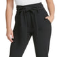 DKNY Women's Belted Zippered Pocketed Pants Black Size 16