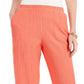 JM Collection Women's Crinkle Capri Pants Orange Size X-Large