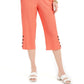 JM Collection Women's Crinkle Capri Pants Orange Size X-Large