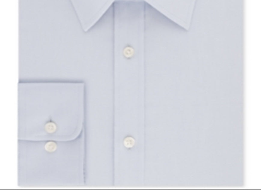 Tommy Hilfiger Men's Athletic Fit Performance Stretch Th Flex Collar Dress Shirt Blue Size 32X33