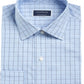 Club Room Men's Windowpane Plaid Point Collar Classic Fit Performance Stretch Dress Shirt Blue 34X35
