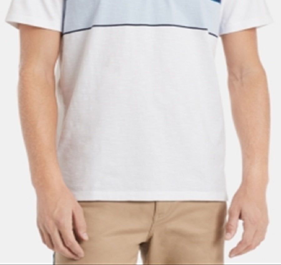 Calvin Klein Men's Colorblocked Engineered Stripe Polo Shirt White Size X-Large