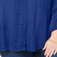 John Paul Richard Women's Richard Plus Crochet Trim Top Blue Size 1X