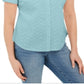 Karen Scott Women's Cotton Embroidered Shirt Blue Size X-Large