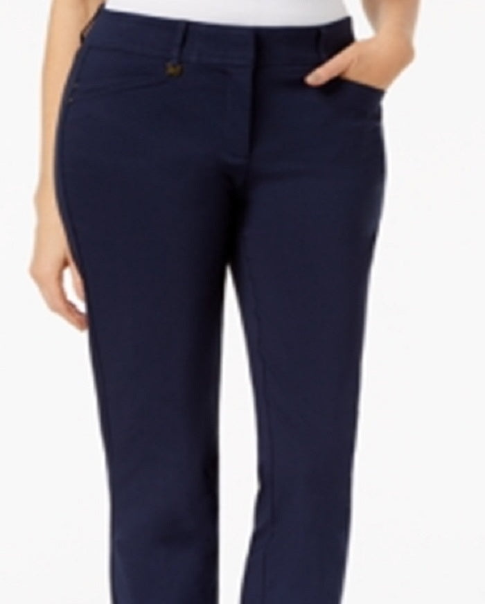 JM Collection Women's Tummy Control Curvy Fit Pants Blue Size 24X4.5