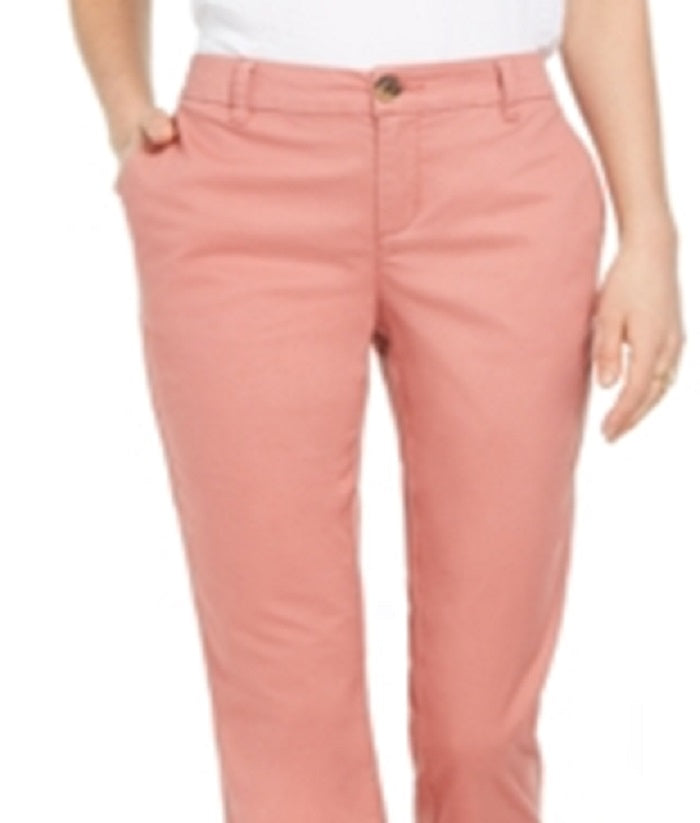 Style & Co Women's Bootcut Chino Pants Orange Size 10