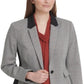 DKNY Women's Contrast Trim Single Button Blazer Gray Size 10P