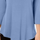 Jm Collection Scoop-Neck Top in Regular and Petite Blue Size XS