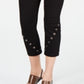 INC International Concepts Women's Grommet Detail Skinny Crop Jeans Black Size 12