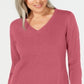 Karen Scott Women's V Neck Sweater Pink Size Medium