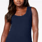 Karen Scott Women's Cotton Studded Tank Blue Size Petite XL
