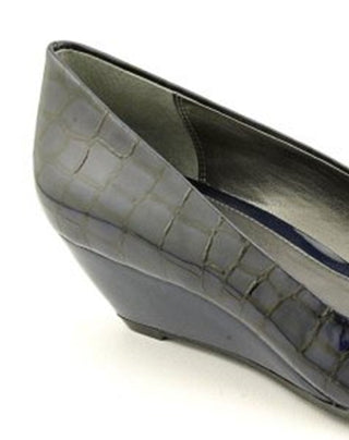 Alfani Women's Cammi Peep Toe Wedges Heels Shoes Blue Size 6.5