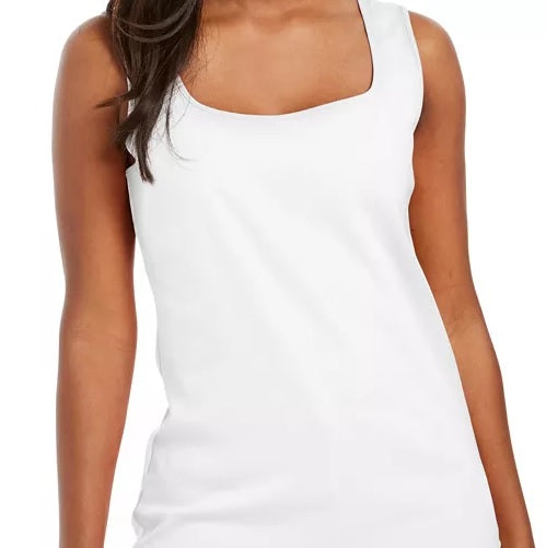Karen Scott Women's Square Neck Tank Top White Size Small