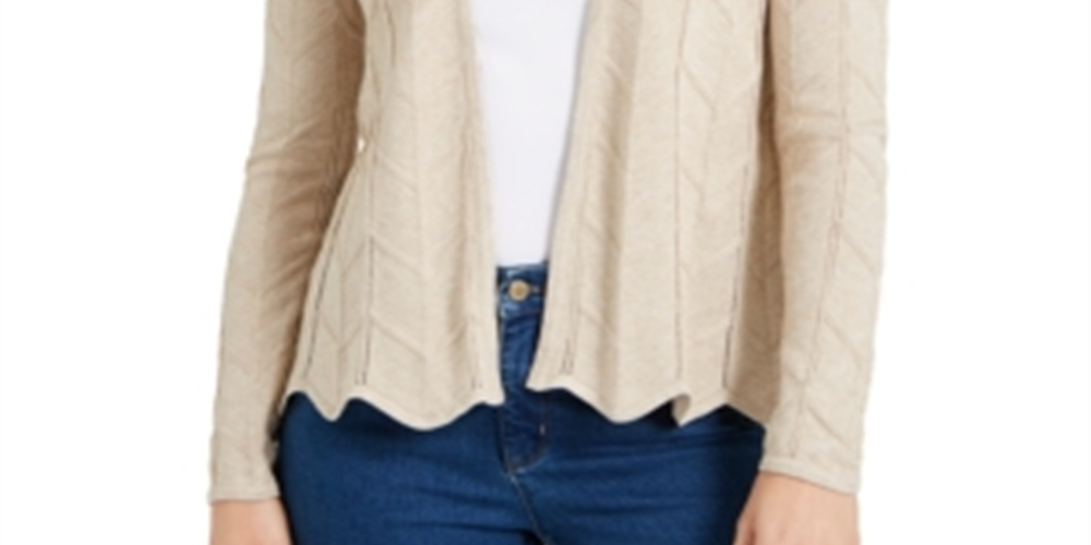 Charter Club Open-Front Cardigan Brown Size XL