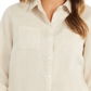 Charter Club Women's Linen Shirt Beige Size S