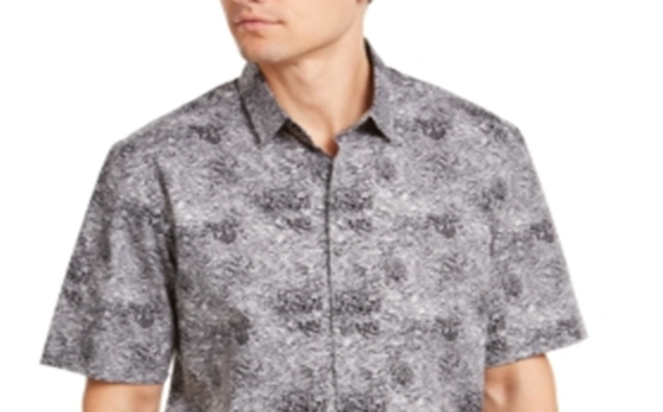 Alfani Men's Printed Shirt Gray Size XX-Large