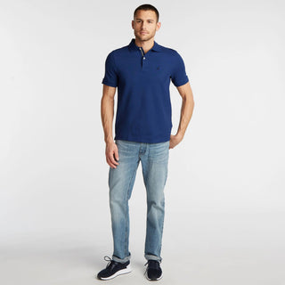 Nautica Men's Big & Tall Stretch Mesh Polo Blue Size LT