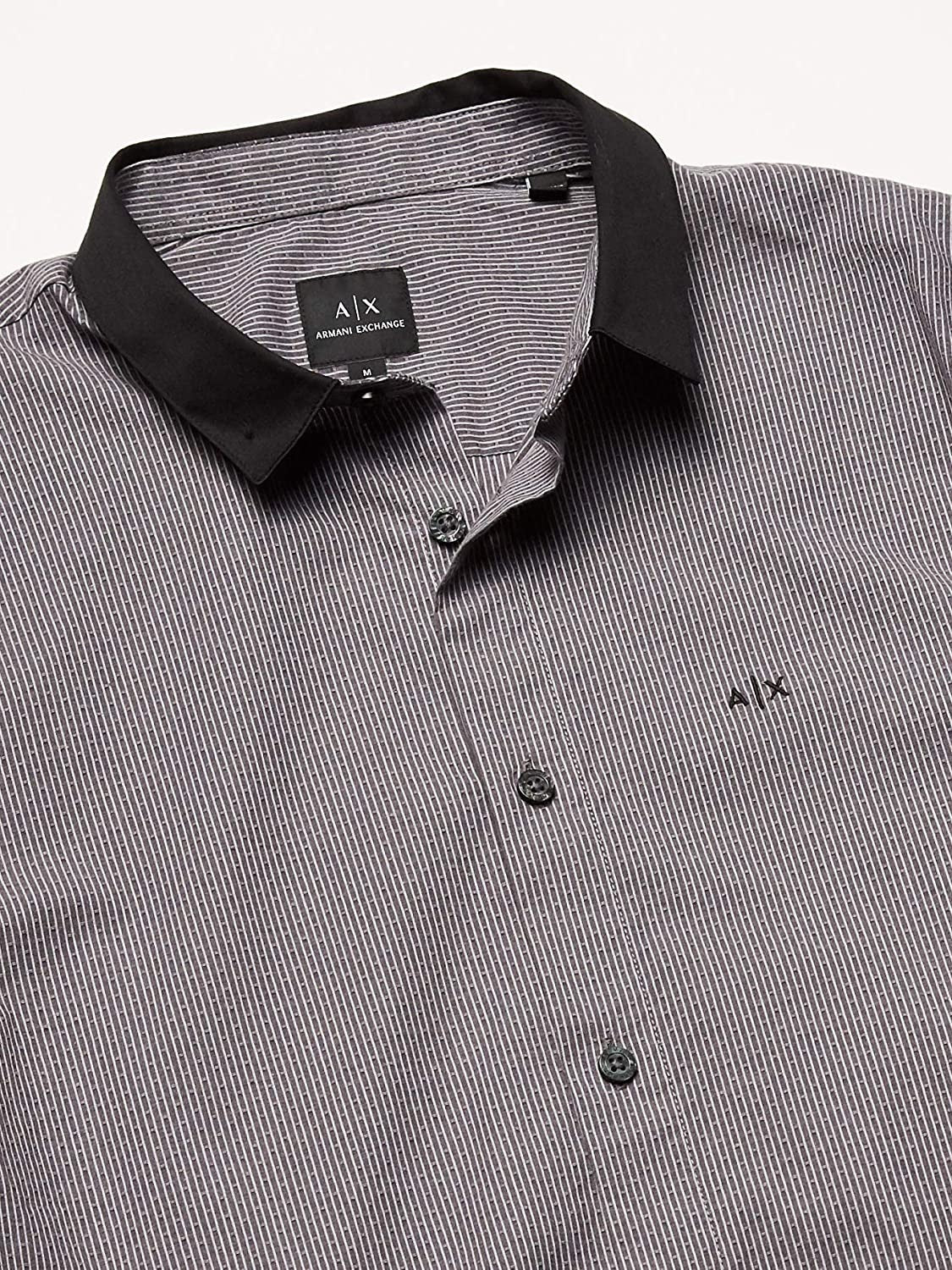 A|X Armani Exchange Men's Long Sleeve Button Shirt  Dobby Lanes Gray Size Large