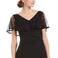 Connected Women's Lace Overlay Sheath Dress Black Size 12P