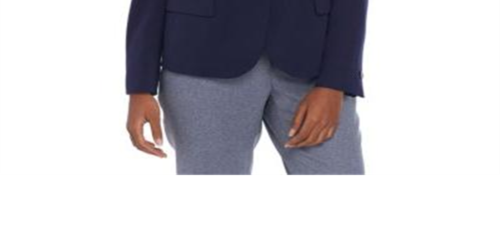Anne Klein Womens One-Button Blazer Work Wear Business Blue Size 12